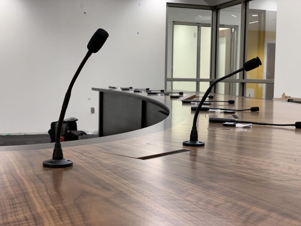 PEFCU boardroom A/V setup