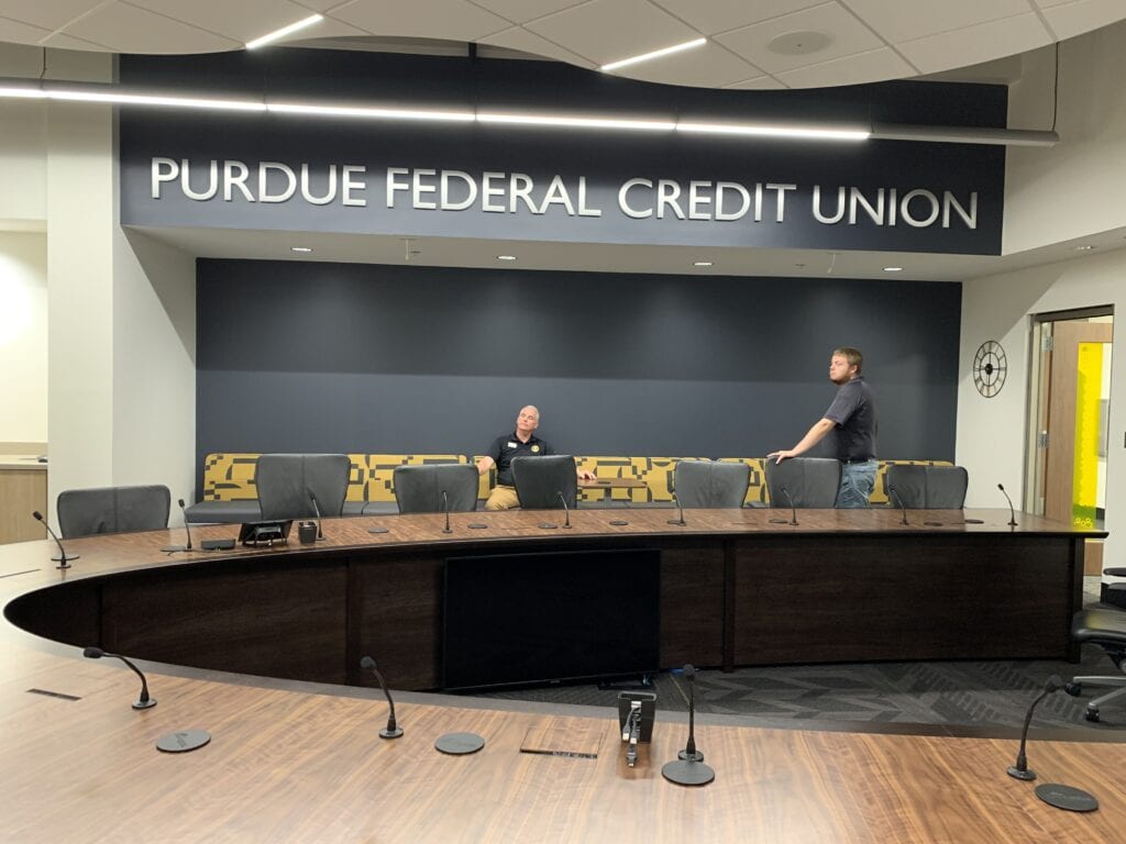 PEFCU boardroom A/V setup